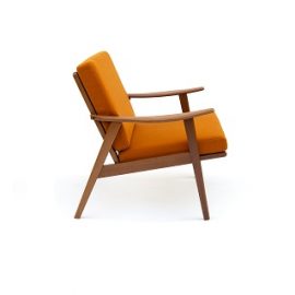 Skandynawski fotel tekowy, design lata 60
