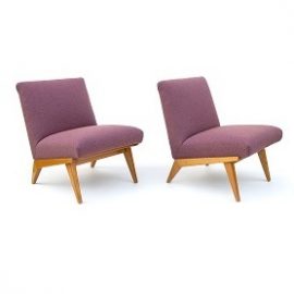 Para foteli „Slipper Chair” design Jens Risom dla Knoll